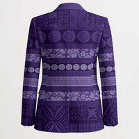 Fiji Marau na Kerisimasi Blazer Purple Tapa Masi Inspired Christmas - Polynesian Pride
