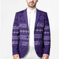 Fiji Marau na Kerisimasi Blazer Purple Tapa Masi Inspired Christmas - Polynesian Pride