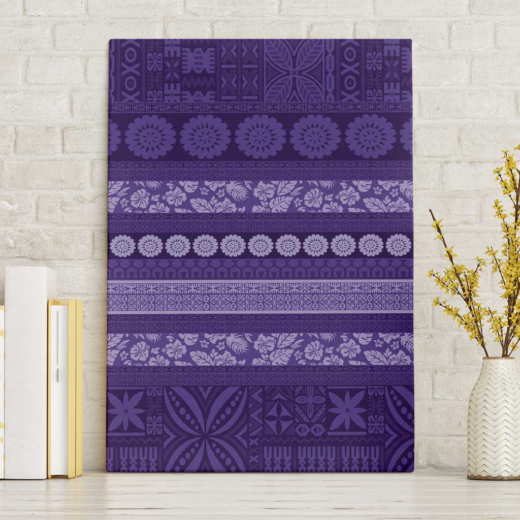 Fiji Marau na Kerisimasi Canvas Wall Art Purple Tapa Masi Inspired Christmas - Polynesian Pride