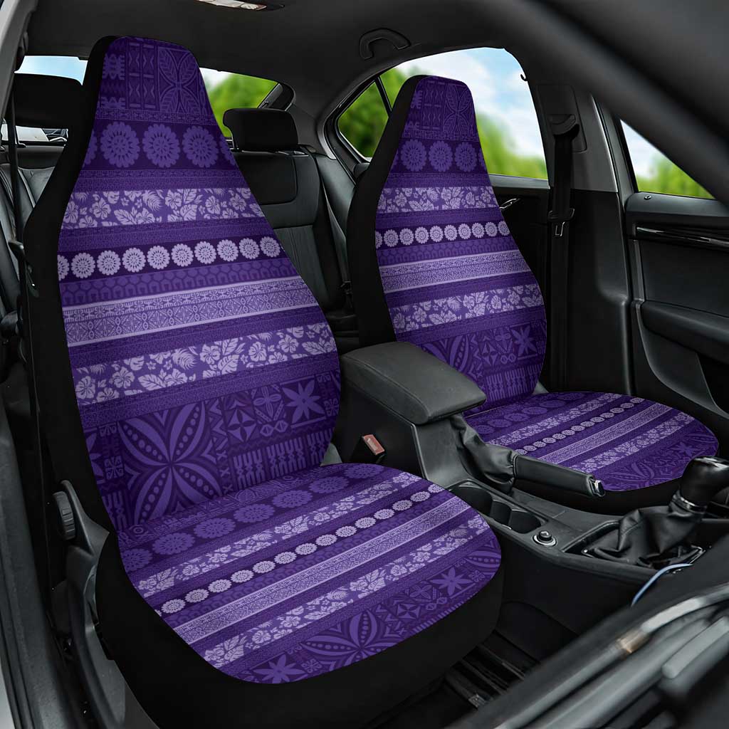 Fiji Marau na Kerisimasi Car Seat Cover Purple Tapa Masi Inspired Christmas - Polynesian Pride