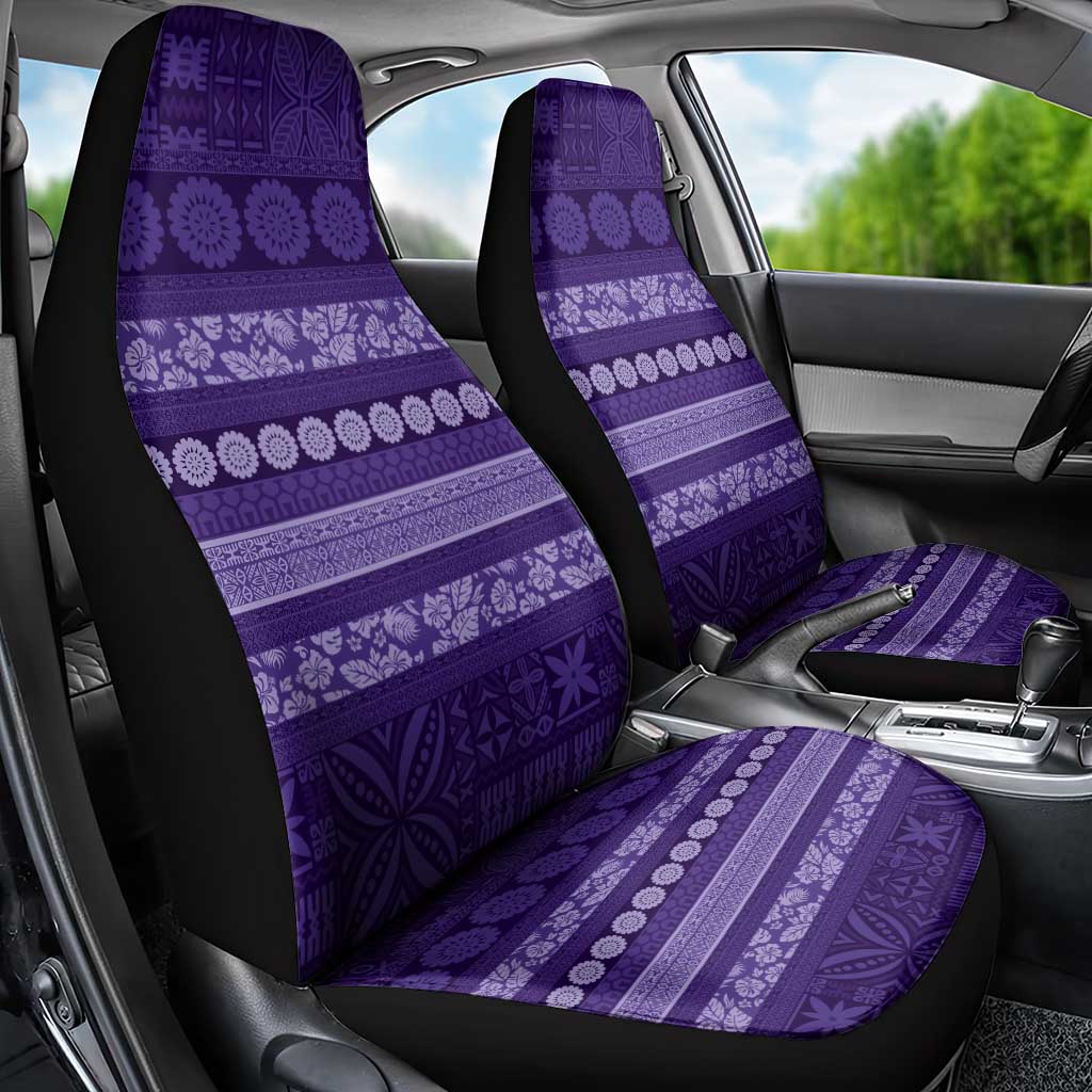 Fiji Marau na Kerisimasi Car Seat Cover Purple Tapa Masi Inspired Christmas - Polynesian Pride