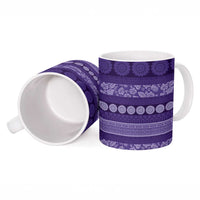 Fiji Marau na Kerisimasi Ceramic Mug Purple Tapa Masi Inspired Christmas - Polynesian Pride