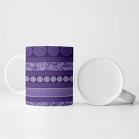 Fiji Marau na Kerisimasi Ceramic Mug Purple Tapa Masi Inspired Christmas - Polynesian Pride