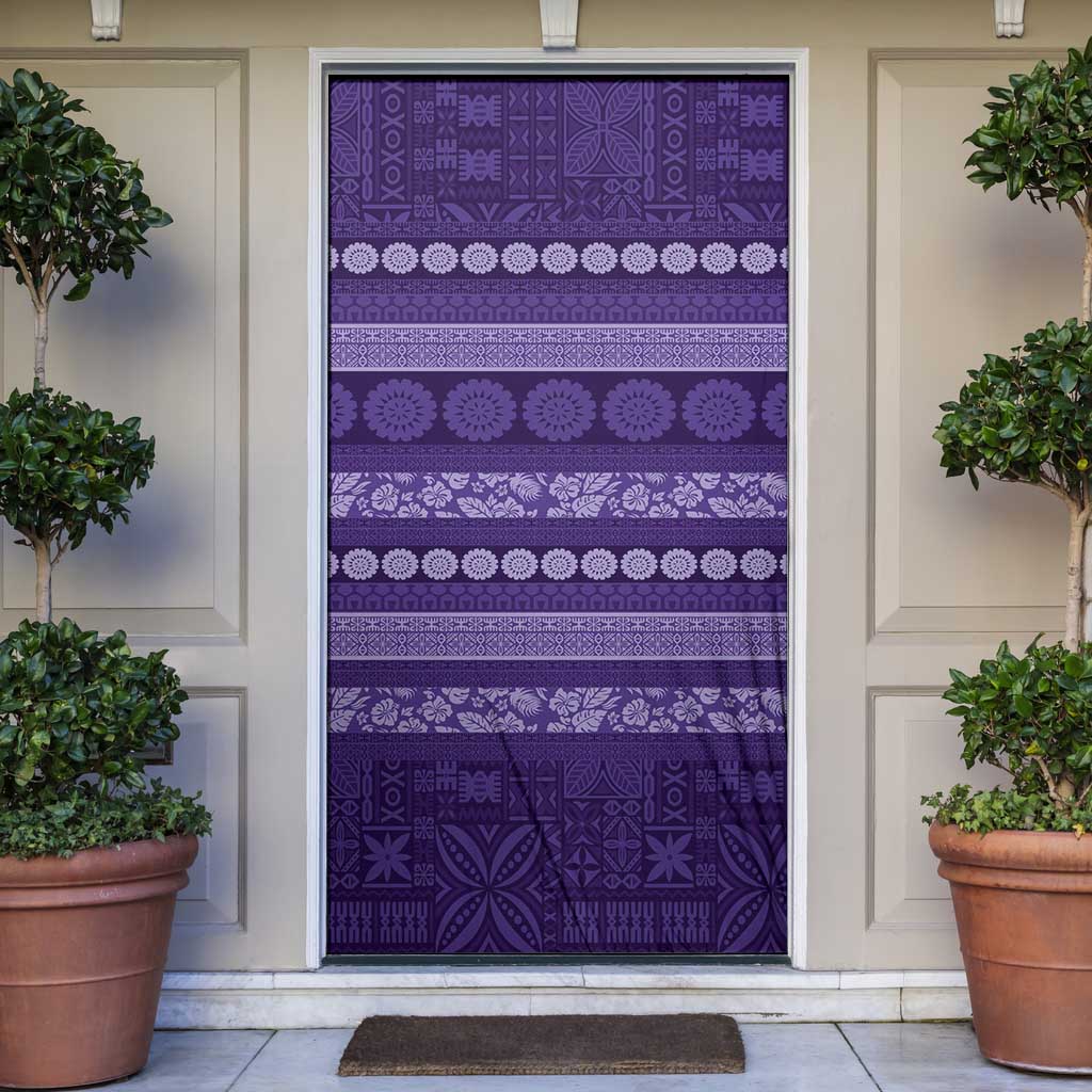 Fiji Marau na Kerisimasi Door Cover Purple Tapa Masi Inspired Christmas - Polynesian Pride
