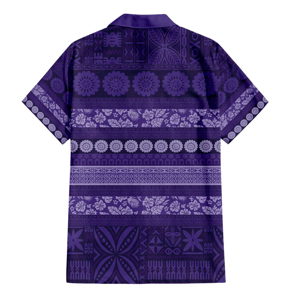 Fiji Marau na Kerisimasi Family Matching Mermaid Dress and Hawaiian Shirt Purple Tapa Masi Inspired Christmas - Polynesian Pride