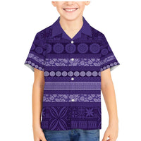 Fiji Marau na Kerisimasi Family Matching Mermaid Dress and Hawaiian Shirt Purple Tapa Masi Inspired Christmas - Polynesian Pride