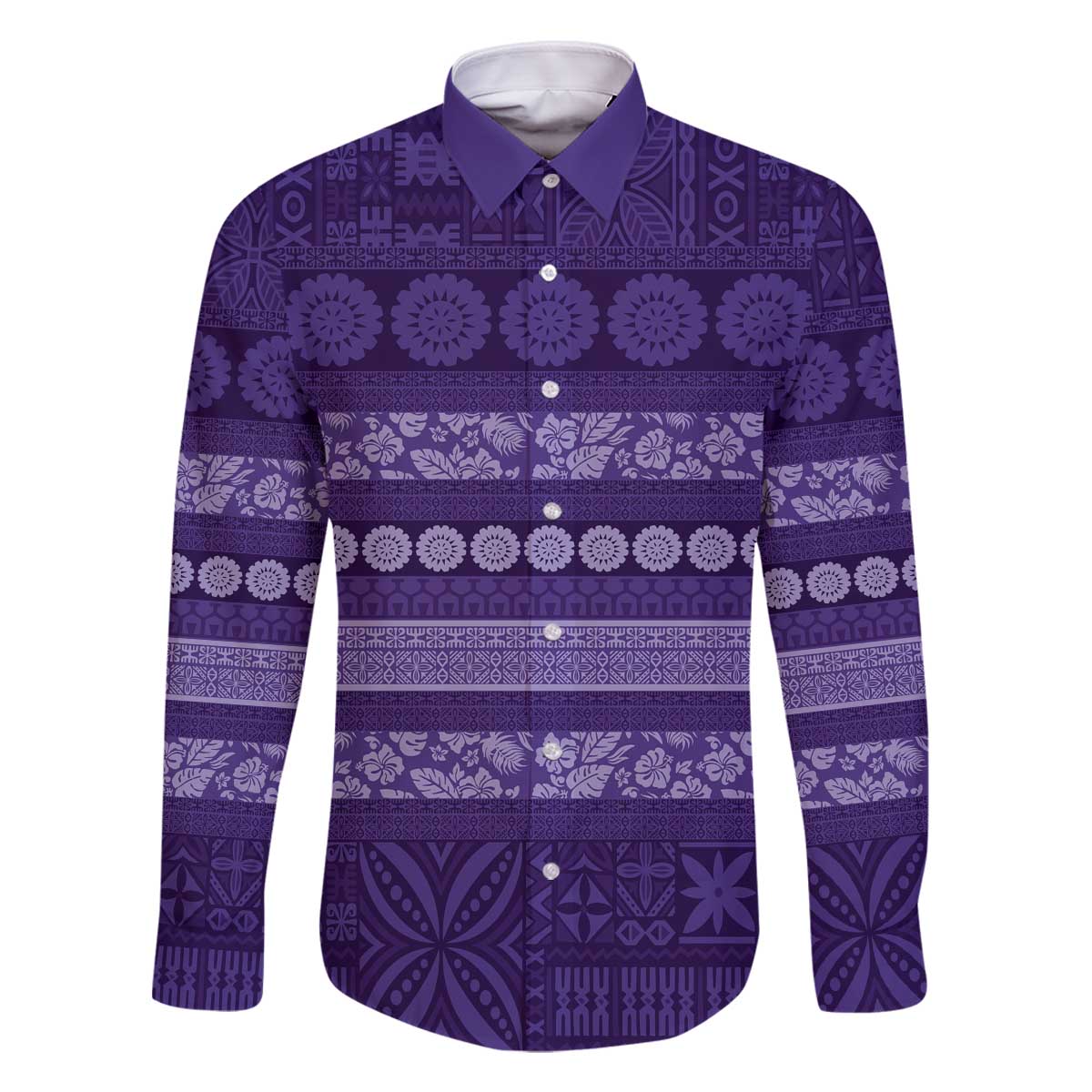 Fiji Marau na Kerisimasi Family Matching Off The Shoulder Long Sleeve Dress and Hawaiian Shirt Purple Tapa Masi Inspired Christmas - Polynesian Pride