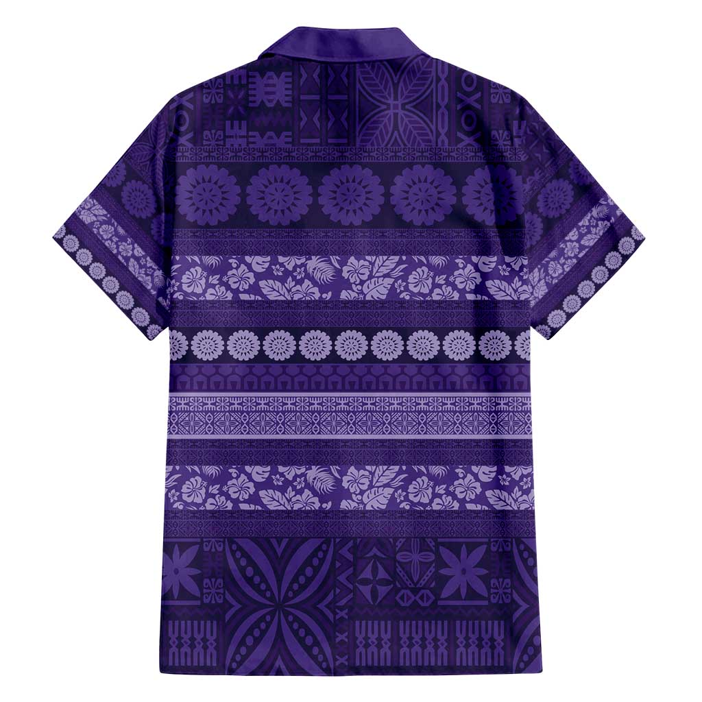 Fiji Marau na Kerisimasi Family Matching Summer Maxi Dress and Hawaiian Shirt Purple Tapa Masi Inspired Christmas - Polynesian Pride