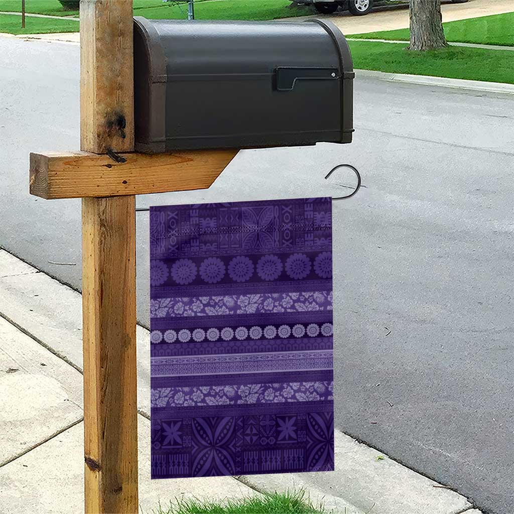 Fiji Marau na Kerisimasi Garden Flag Purple Tapa Masi Inspired Christmas - Polynesian Pride