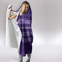 Fiji Marau na Kerisimasi Hooded Blanket Purple Tapa Masi Inspired Christmas - Polynesian Pride
