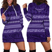 Fiji Marau na Kerisimasi Hoodie Dress Purple Tapa Masi Inspired Christmas - Polynesian Pride