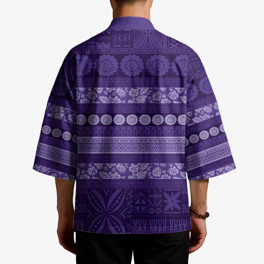 Fiji Marau na Kerisimasi Kimono Purple Tapa Masi Inspired Christmas - Polynesian Pride