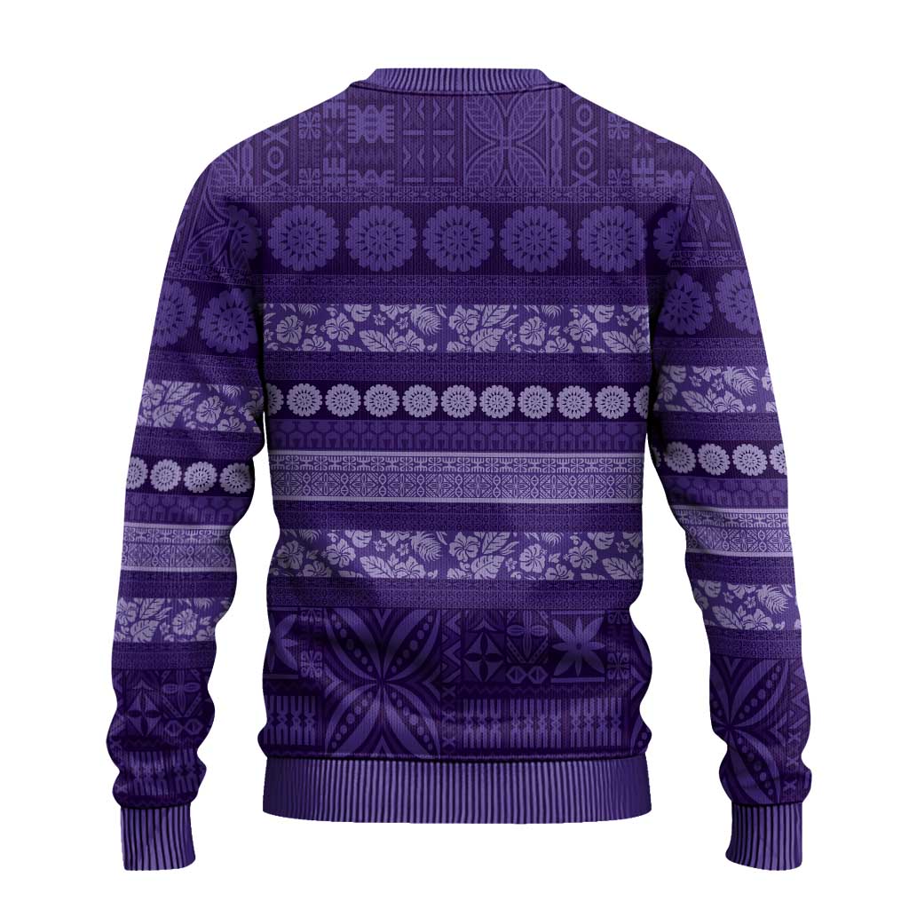 Fiji Marau na Kerisimasi Ugly Christmas Sweater Purple Tapa Masi Inspired Christmas - Polynesian Pride