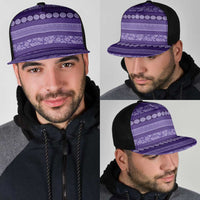Fiji Marau na Kerisimasi Mesh Trucker Cap Purple Tapa Masi Inspired Christmas - Polynesian Pride