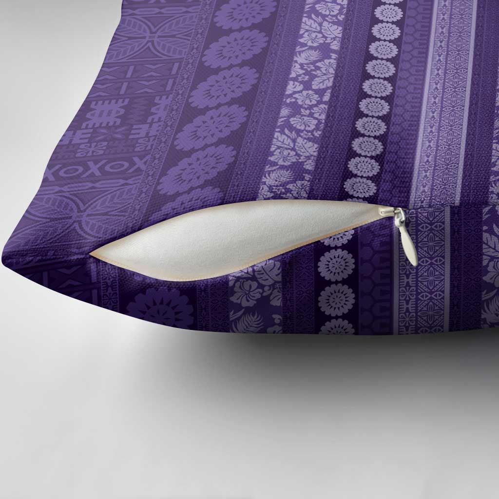 Fiji Marau na Kerisimasi Pillow Cover Purple Tapa Masi Inspired Christmas - Polynesian Pride