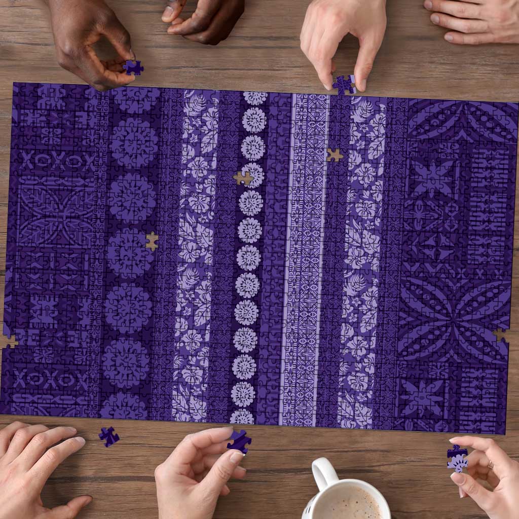 Fiji Marau na Kerisimasi Puzzle Purple Tapa Masi Inspired Christmas - Polynesian Pride