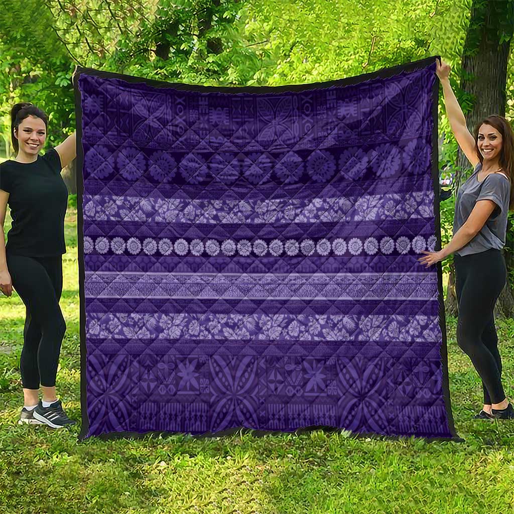 Fiji Marau na Kerisimasi Quilt Purple Tapa Masi Inspired Christmas - Polynesian Pride