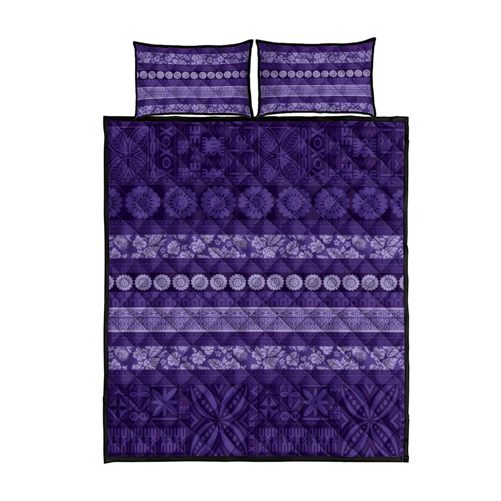 Fiji Marau na Kerisimasi Quilt Bed Set Purple Tapa Masi Inspired Christmas - Polynesian Pride