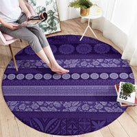 Fiji Marau na Kerisimasi Round Carpet Purple Tapa Masi Inspired Christmas - Polynesian Pride