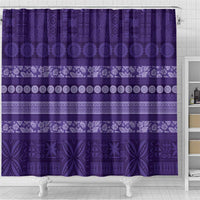 Fiji Marau na Kerisimasi Shower Curtain Purple Tapa Masi Inspired Christmas - Polynesian Pride