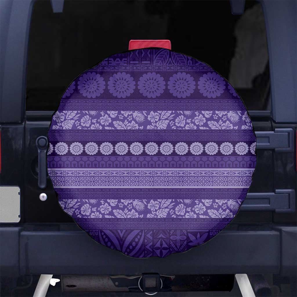 Fiji Marau na Kerisimasi Spare Tire Cover Purple Tapa Masi Inspired Christmas - Polynesian Pride