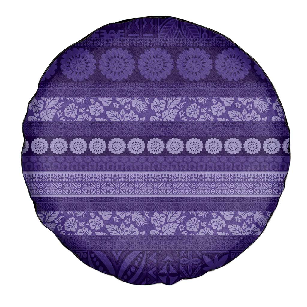 Fiji Marau na Kerisimasi Spare Tire Cover Purple Tapa Masi Inspired Christmas - Polynesian Pride