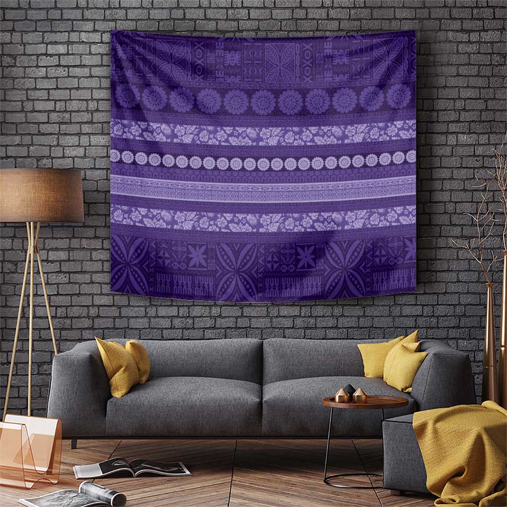Fiji Marau na Kerisimasi Tapestry Purple Tapa Masi Inspired Christmas - Polynesian Pride