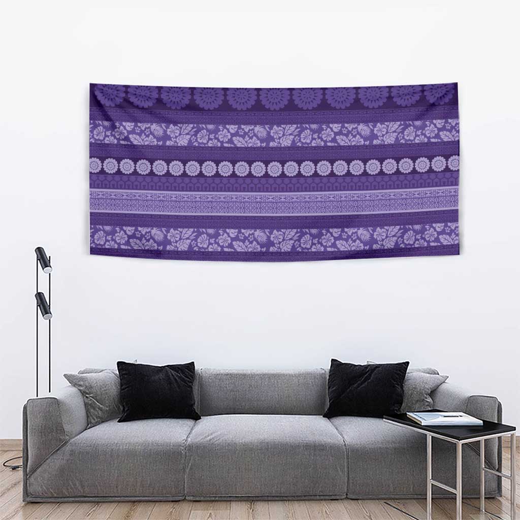 Fiji Marau na Kerisimasi Tapestry Purple Tapa Masi Inspired Christmas - Polynesian Pride