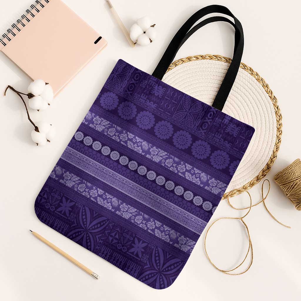Fiji Marau na Kerisimasi Tote Bag Purple Tapa Masi Inspired Christmas - Polynesian Pride