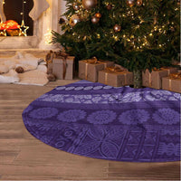 Fiji Marau na Kerisimasi Tree Skirt Purple Tapa Masi Inspired Christmas - Polynesian Pride