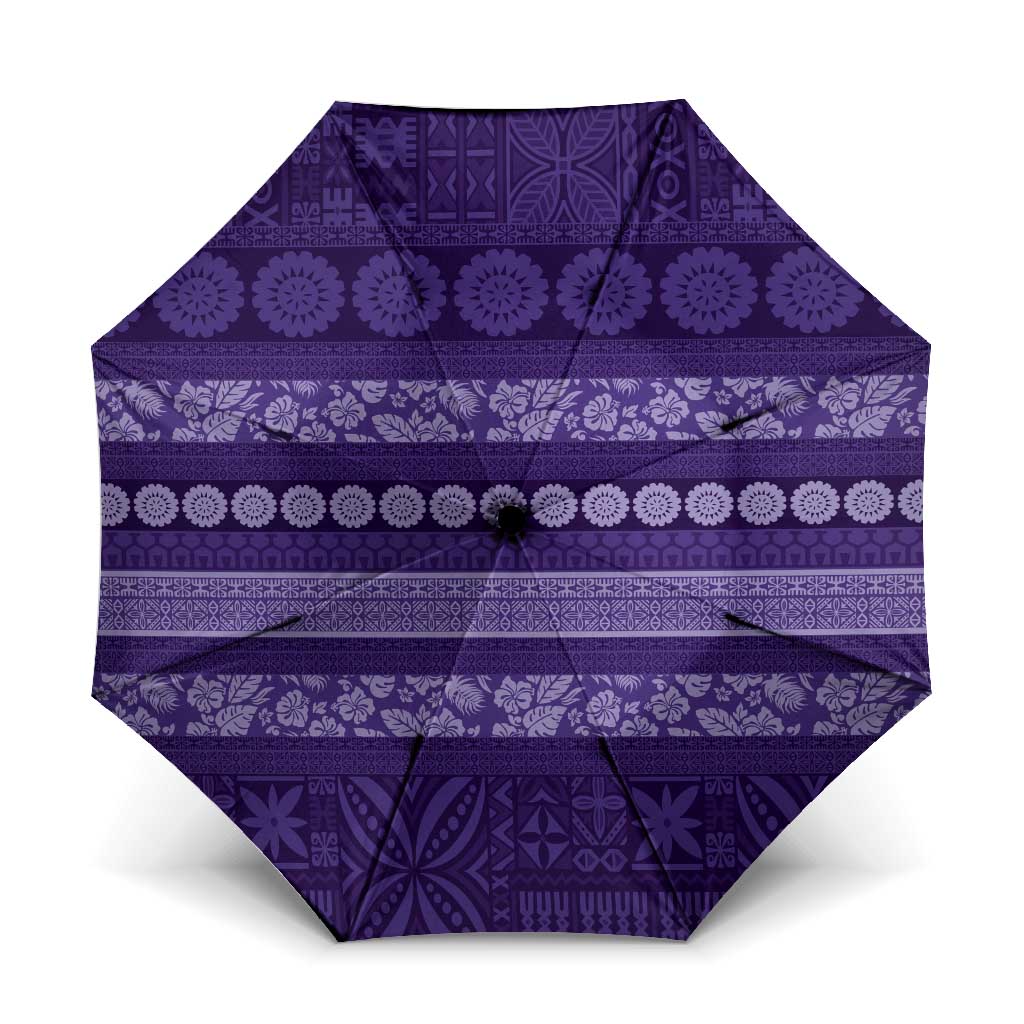 Fiji Marau na Kerisimasi Umbrella Purple Tapa Masi Inspired Christmas - Polynesian Pride