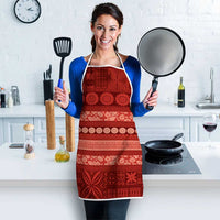 Fiji Marau na Kerisimasi Apron Red Tapa Masi Inspired Christmas - Polynesian Pride