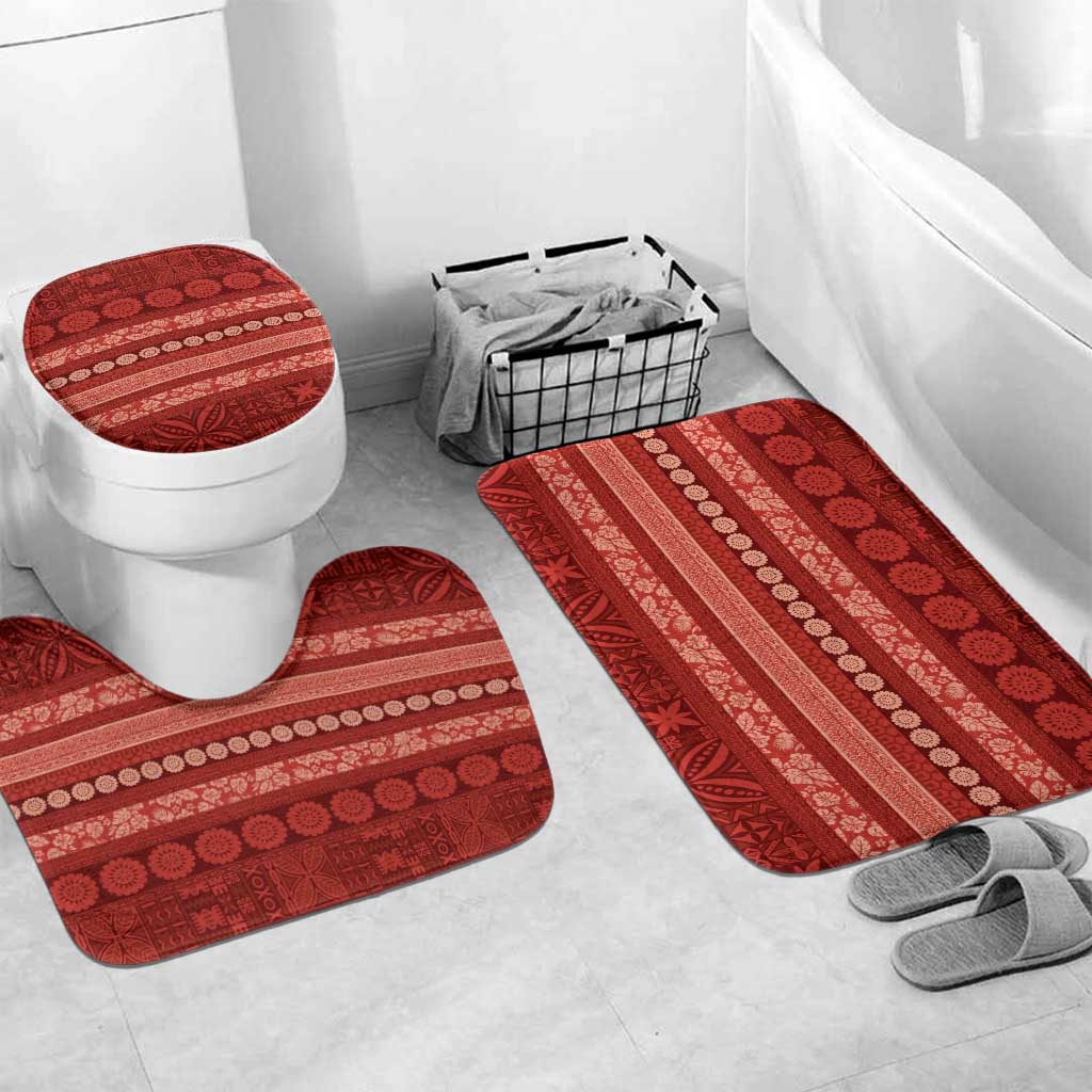 Fiji Marau na Kerisimasi Bathroom Set Red Tapa Masi Inspired Christmas - Polynesian Pride