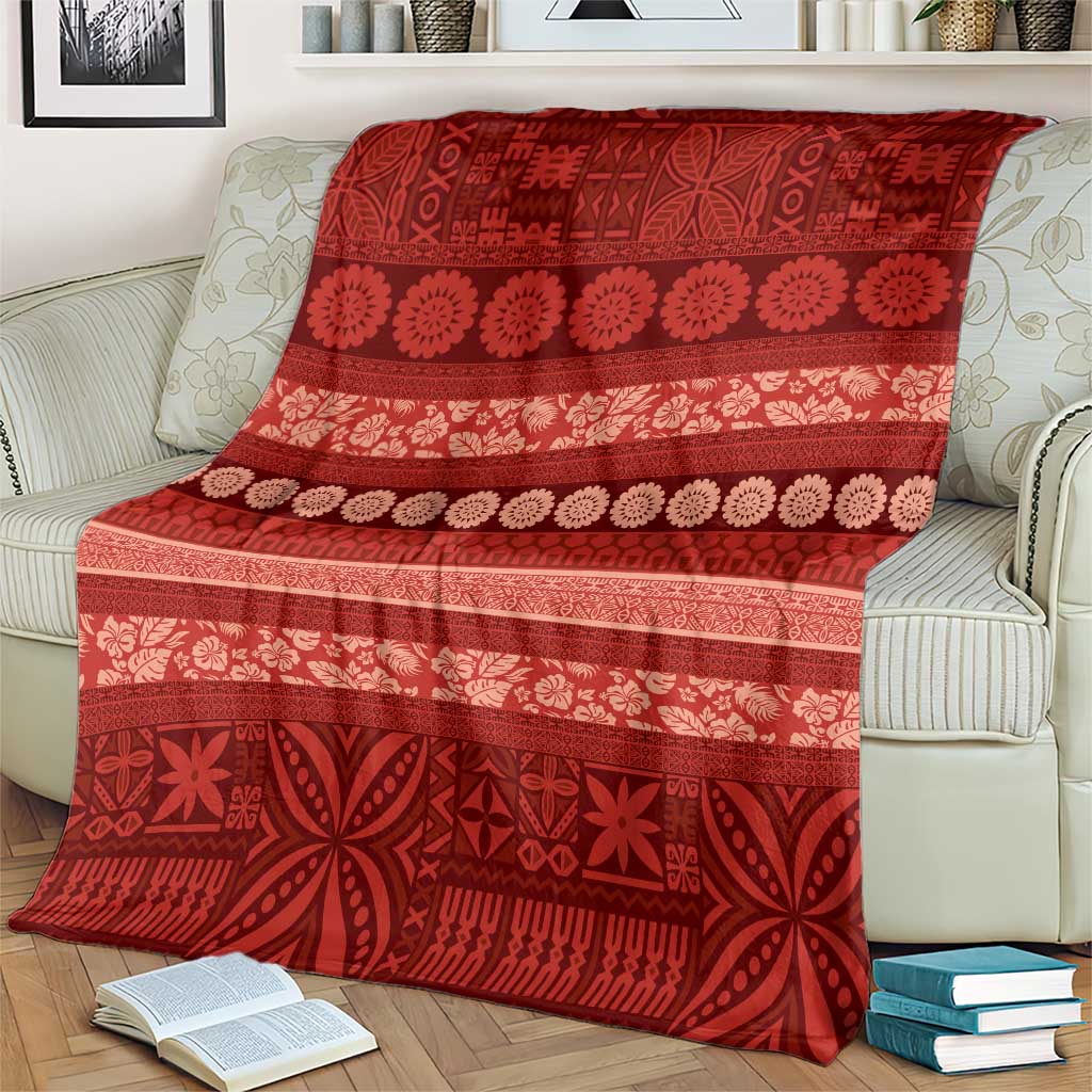Fiji Marau na Kerisimasi Blanket Red Tapa Masi Inspired Christmas - Polynesian Pride