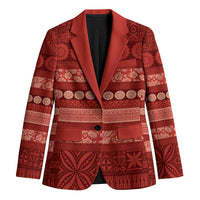 Fiji Marau na Kerisimasi Blazer Red Tapa Masi Inspired Christmas - Polynesian Pride