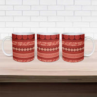 Fiji Marau na Kerisimasi Ceramic Mug Red Tapa Masi Inspired Christmas - Polynesian Pride