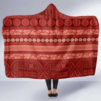 Fiji Marau na Kerisimasi Hooded Blanket Red Tapa Masi Inspired Christmas - Polynesian Pride