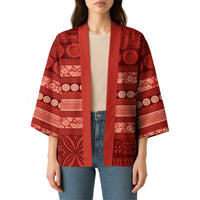 Fiji Marau na Kerisimasi Kimono Red Tapa Masi Inspired Christmas - Polynesian Pride