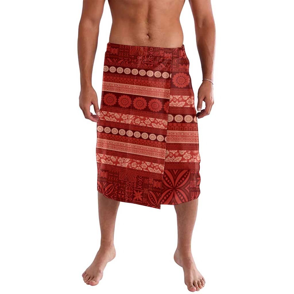 Fiji Marau na Kerisimasi Lavalava Red Tapa Masi Inspired Christmas - Polynesian Pride
