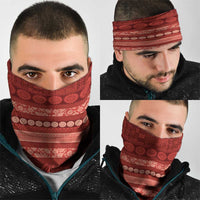 Fiji Marau na Kerisimasi Neck Gaiter Red Tapa Masi Inspired Christmas - Polynesian Pride
