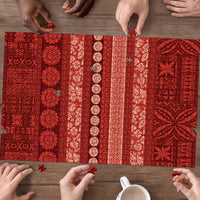 Fiji Marau na Kerisimasi Puzzle Red Tapa Masi Inspired Christmas - Polynesian Pride