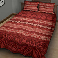 Fiji Marau na Kerisimasi Quilt Bed Set Red Tapa Masi Inspired Christmas - Polynesian Pride