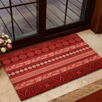 Fiji Marau na Kerisimasi Rubber Doormat Red Tapa Masi Inspired Christmas - Polynesian Pride