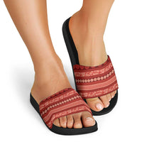 Fiji Marau na Kerisimasi Slide Sandals Red Tapa Masi Inspired Christmas - Polynesian Pride