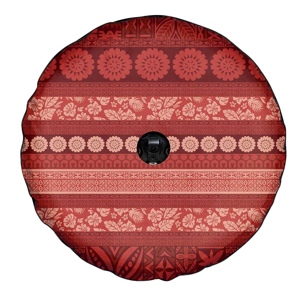 Fiji Marau na Kerisimasi Spare Tire Cover Red Tapa Masi Inspired Christmas LT9 - Polynesian Pride
