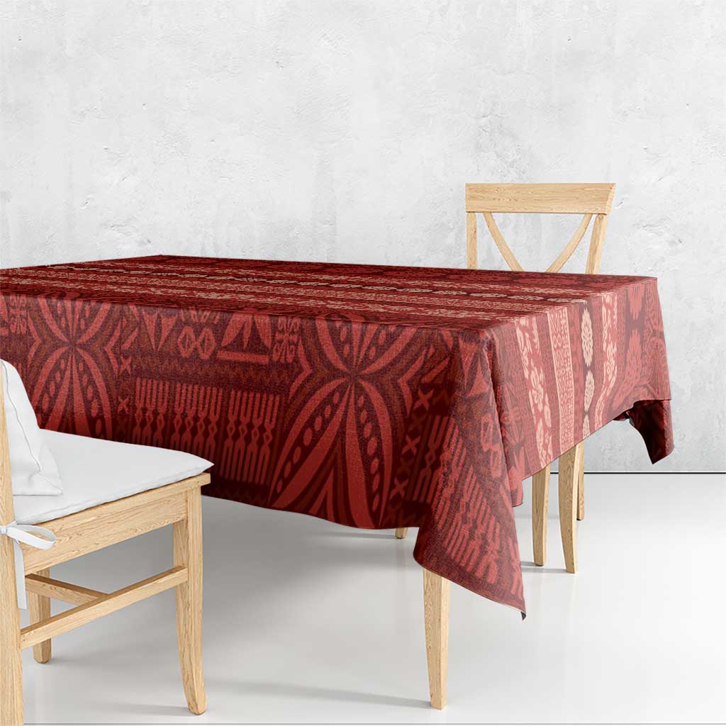 Fiji Marau na Kerisimasi Tablecloth Red Tapa Masi Inspired Christmas - Polynesian Pride