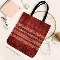 Fiji Marau na Kerisimasi Tote Bag Red Tapa Masi Inspired Christmas - Polynesian Pride
