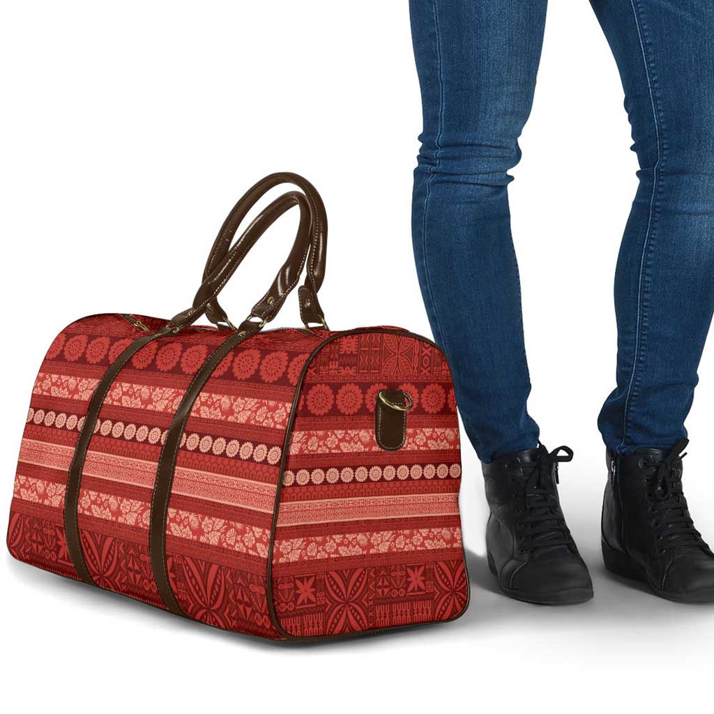 Fiji Marau na Kerisimasi Travel Bag Red Tapa Masi Inspired Christmas - Polynesian Pride