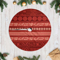Fiji Marau na Kerisimasi Tree Skirt Red Tapa Masi Inspired Christmas - Polynesian Pride