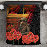 Maori Kiwi Soldier Fern Tattoo ANZAC Day Bedding Set Lest We Forget